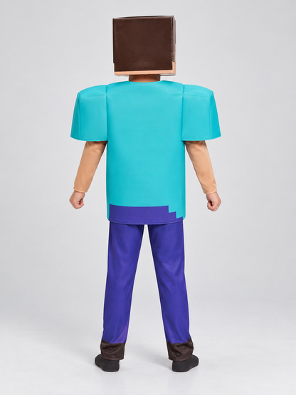 Carnival Costume with 3D Mask and Pixel Design