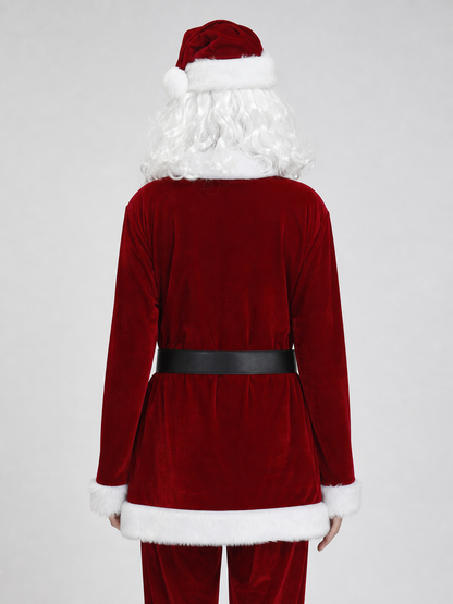 Santa Claus Wig and Beard with White Curls