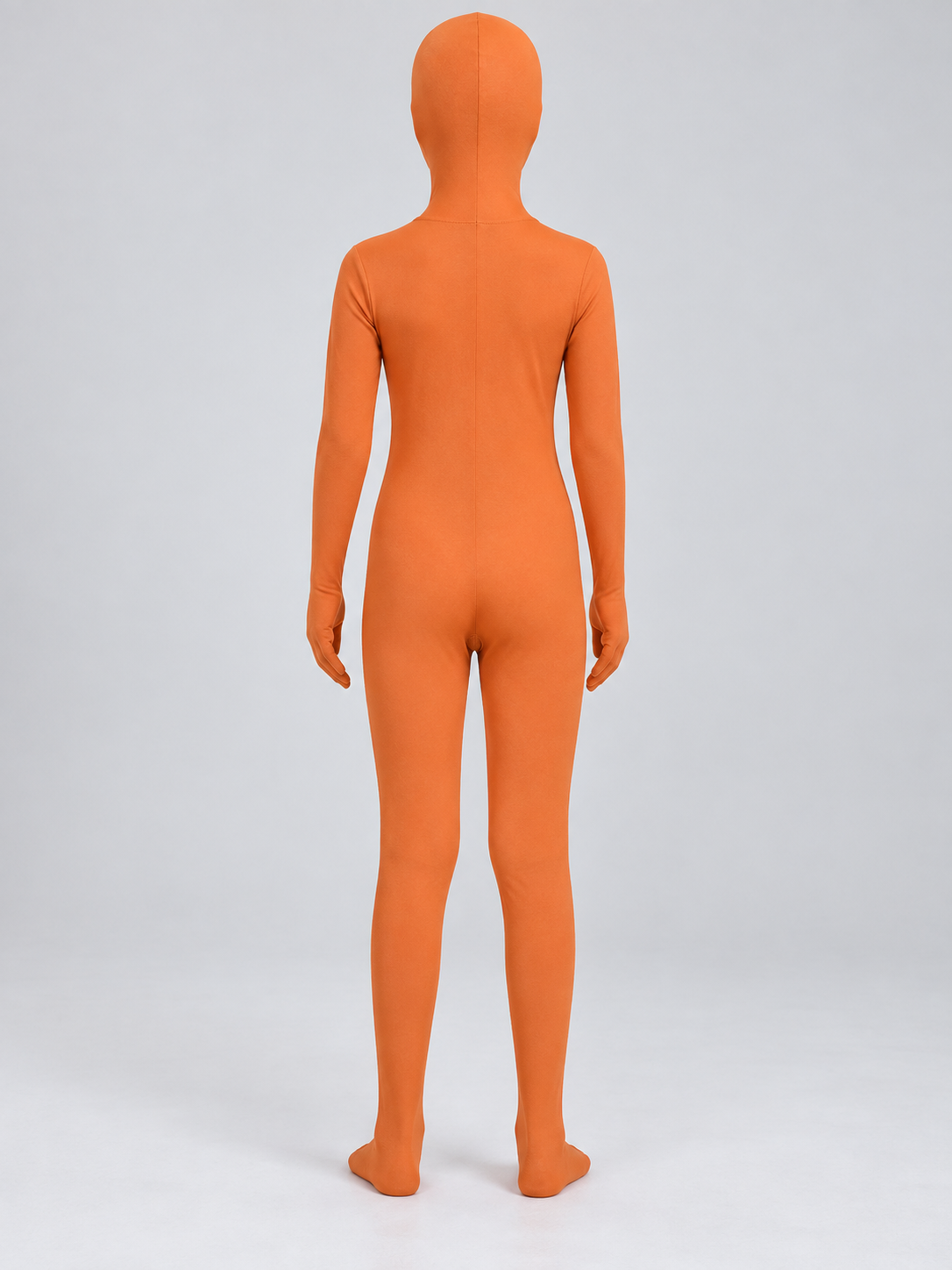Orange Hooded Cosplay Jumpsuit back view