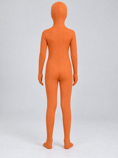 Orange Hooded Cosplay Jumpsuit back view