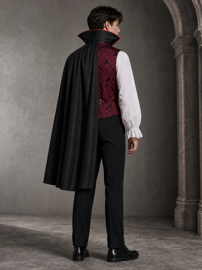 Vampire costume with cape and cane