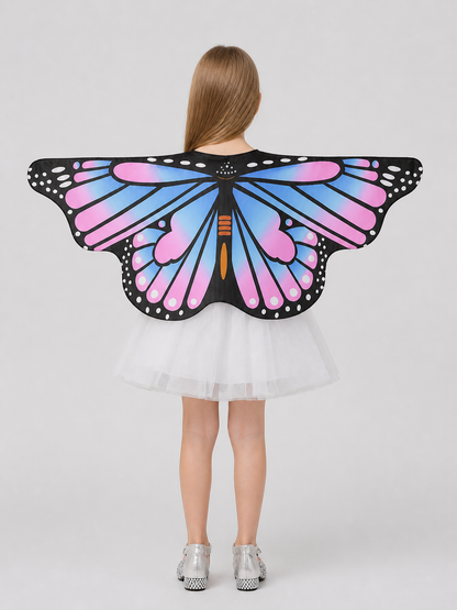 Printed Butterfly Cape for Children for Halloween back view