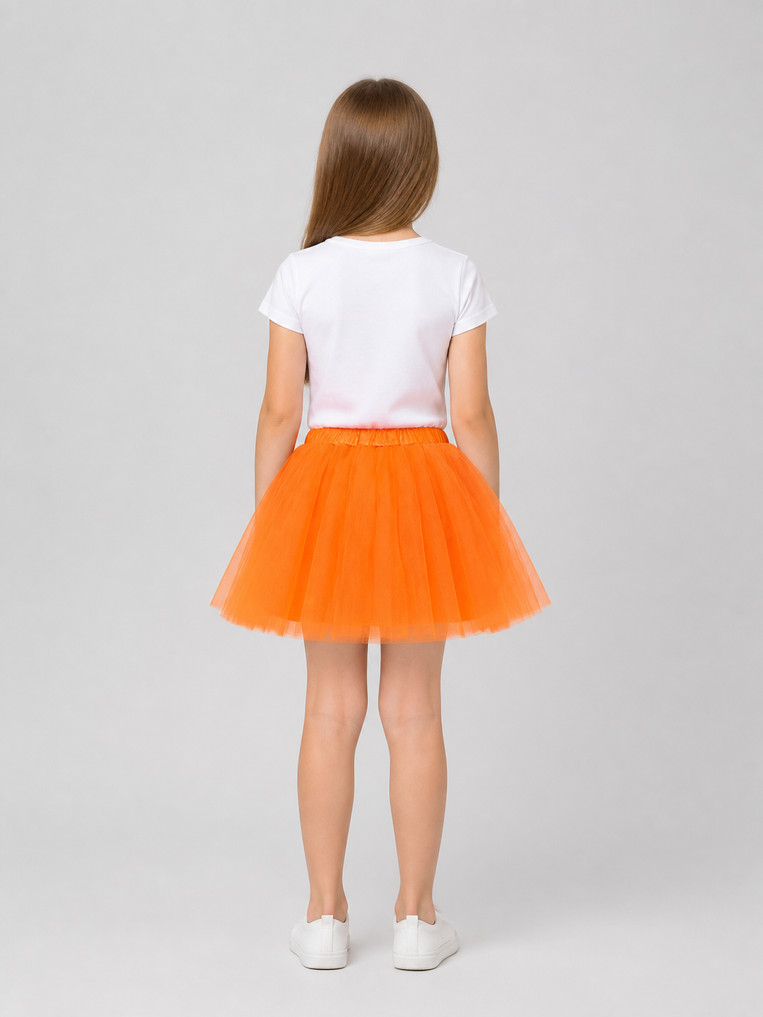 Orange Full Tulle Skirt for Halloween back view
