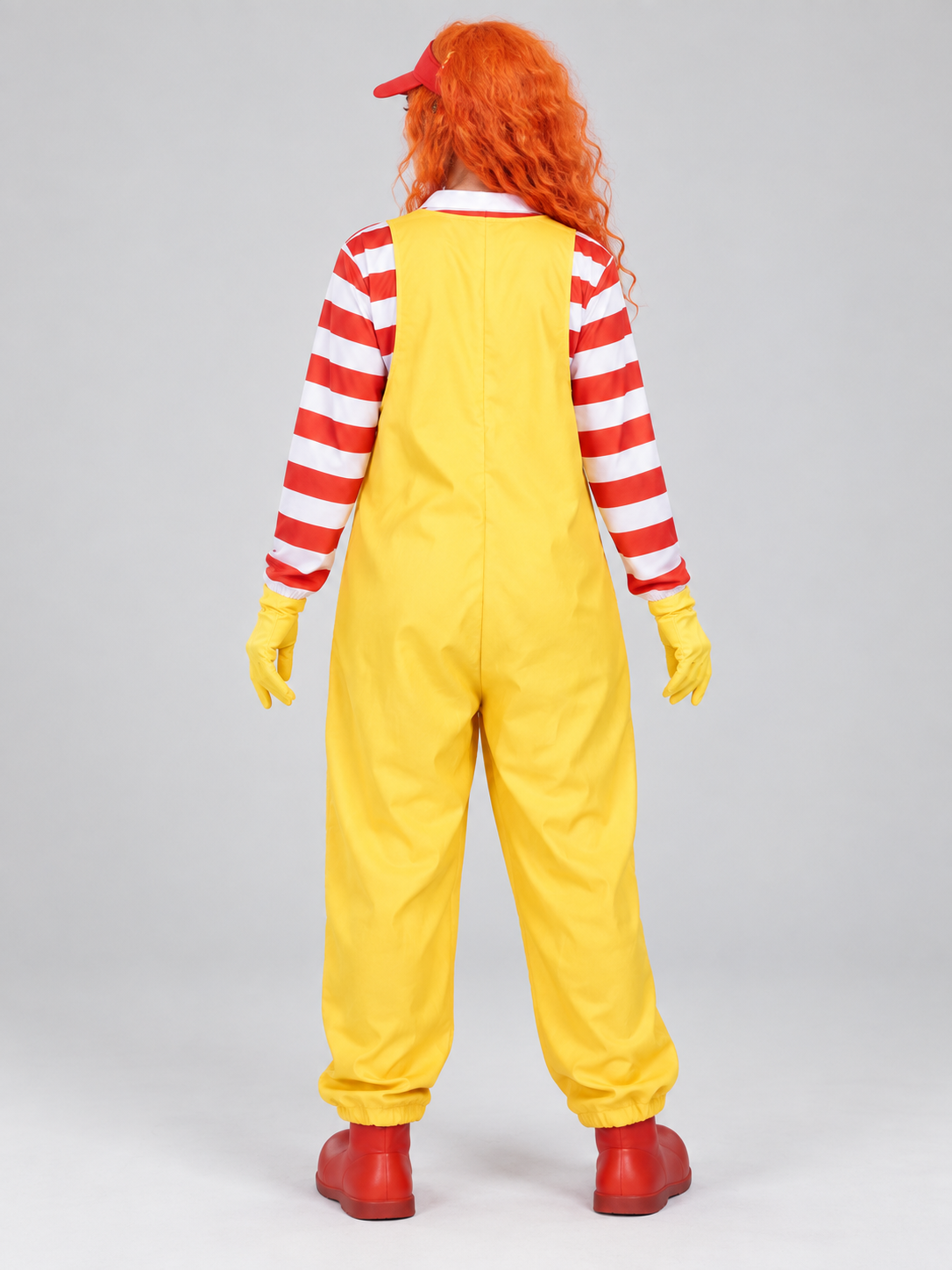 Yellow Clown Costume with Wig, Gloves, and Cap