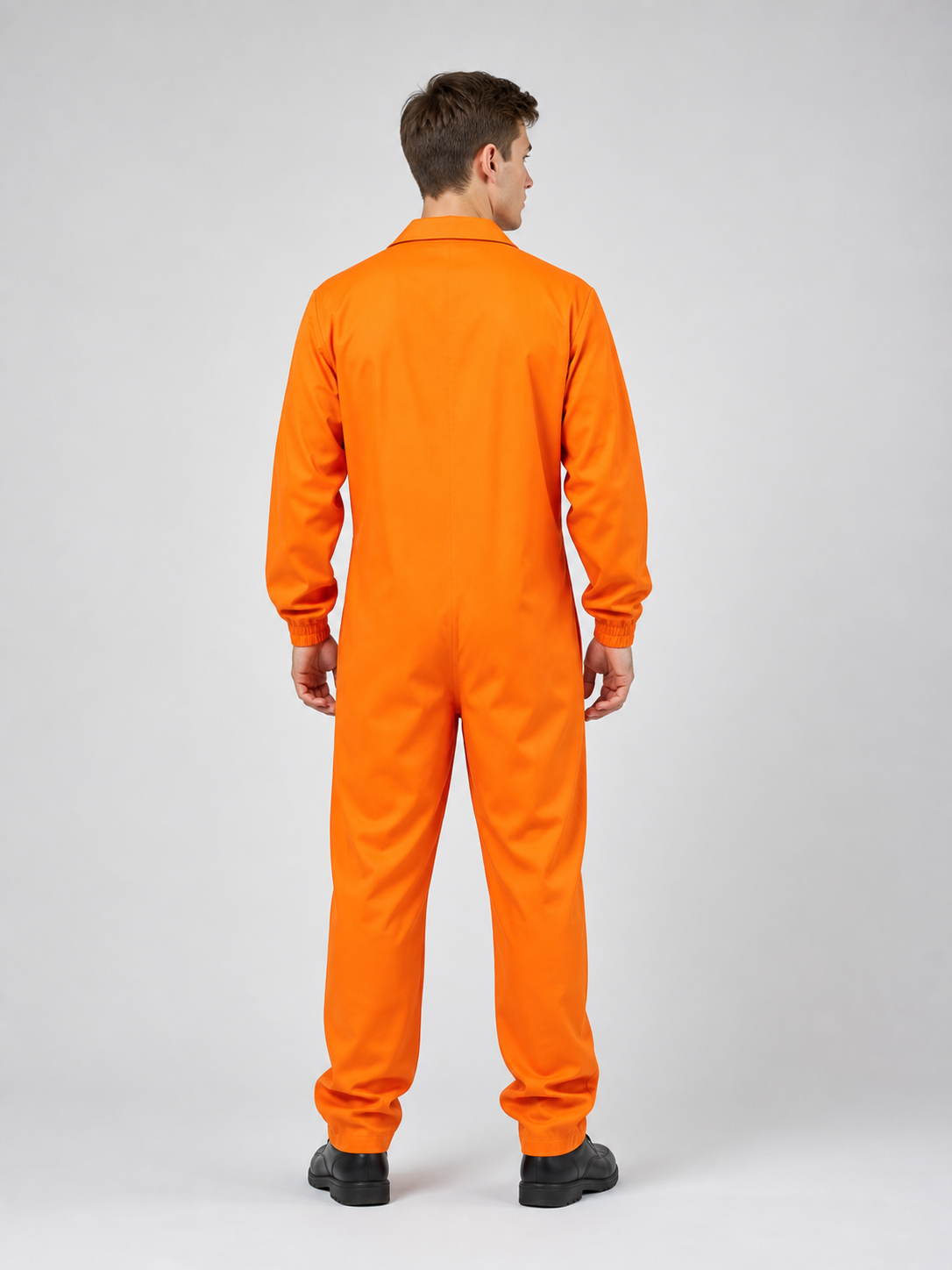 Orange long-sleeve jumpsuit with chest patch product view 24