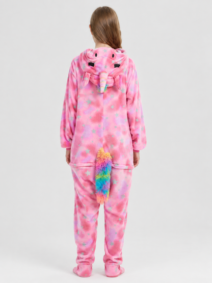 Kids' Hooded Unicorn Jumpsuit Pajama, Pink