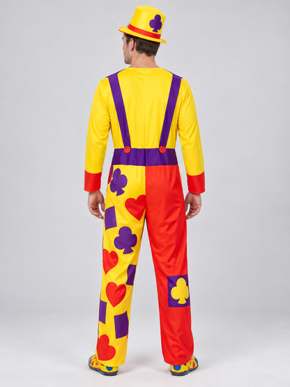 Clown Costume with Bright Pants and Yellow Hat