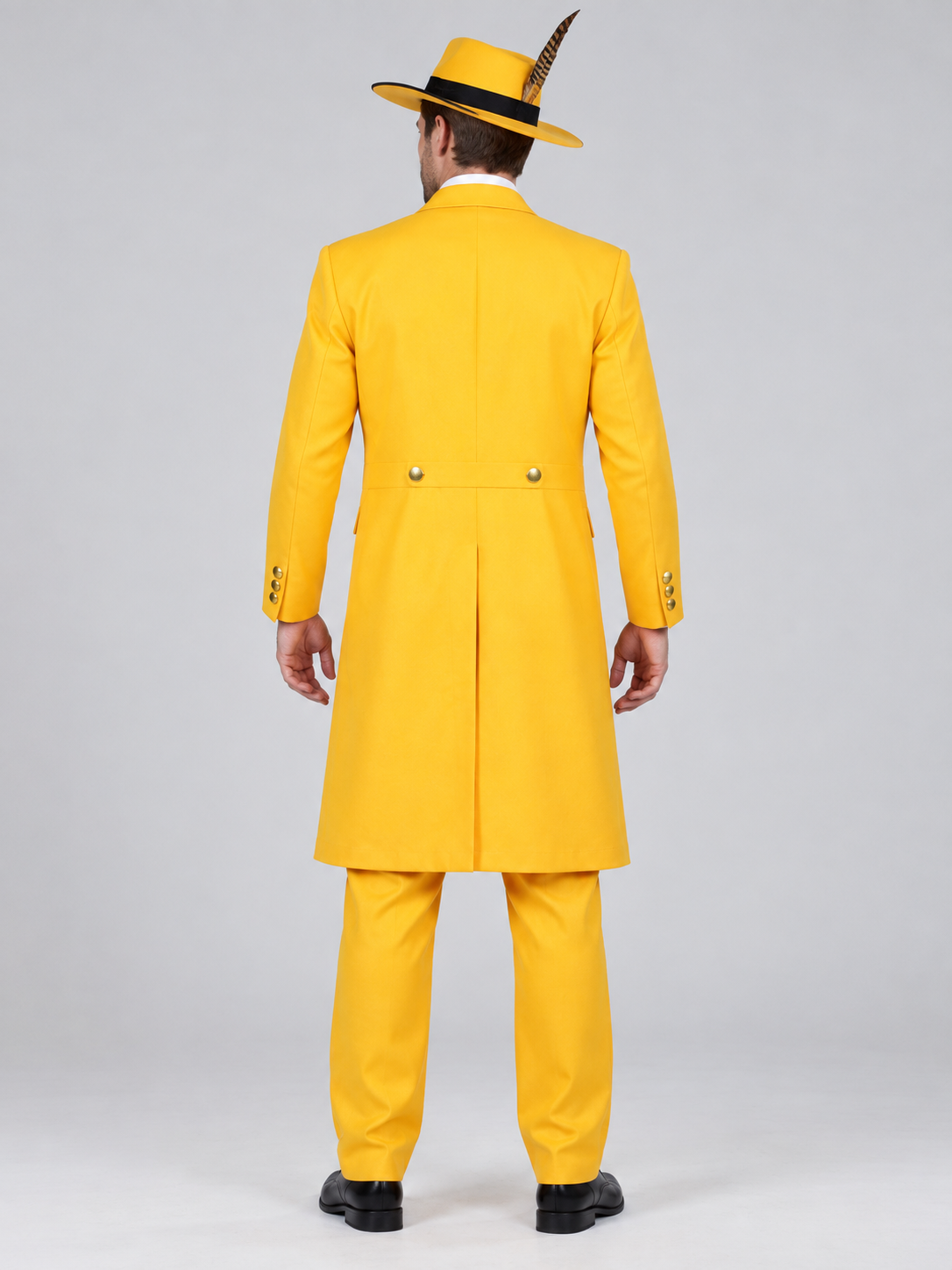 Cosplay Costume: Yellow Coat, Pants, Hat, Tie