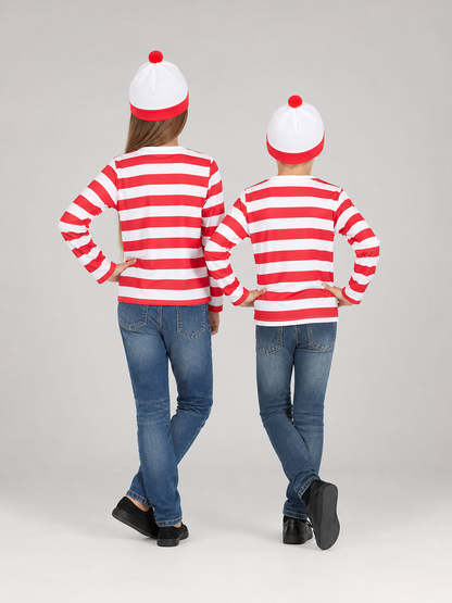 Red and White Striped T-Shirt for Cosplay