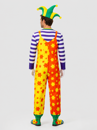 Clown Costume, Jumpsuit and Hat back view