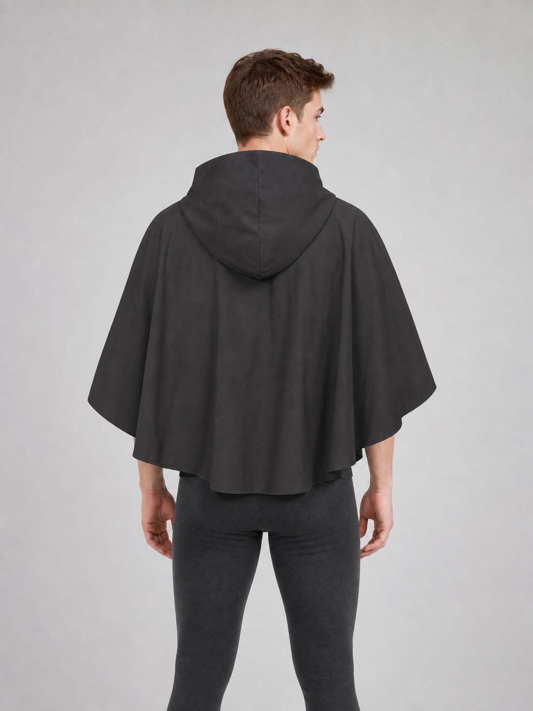 Dark Gray Hooded Poncho Cloak Costume product view 19
