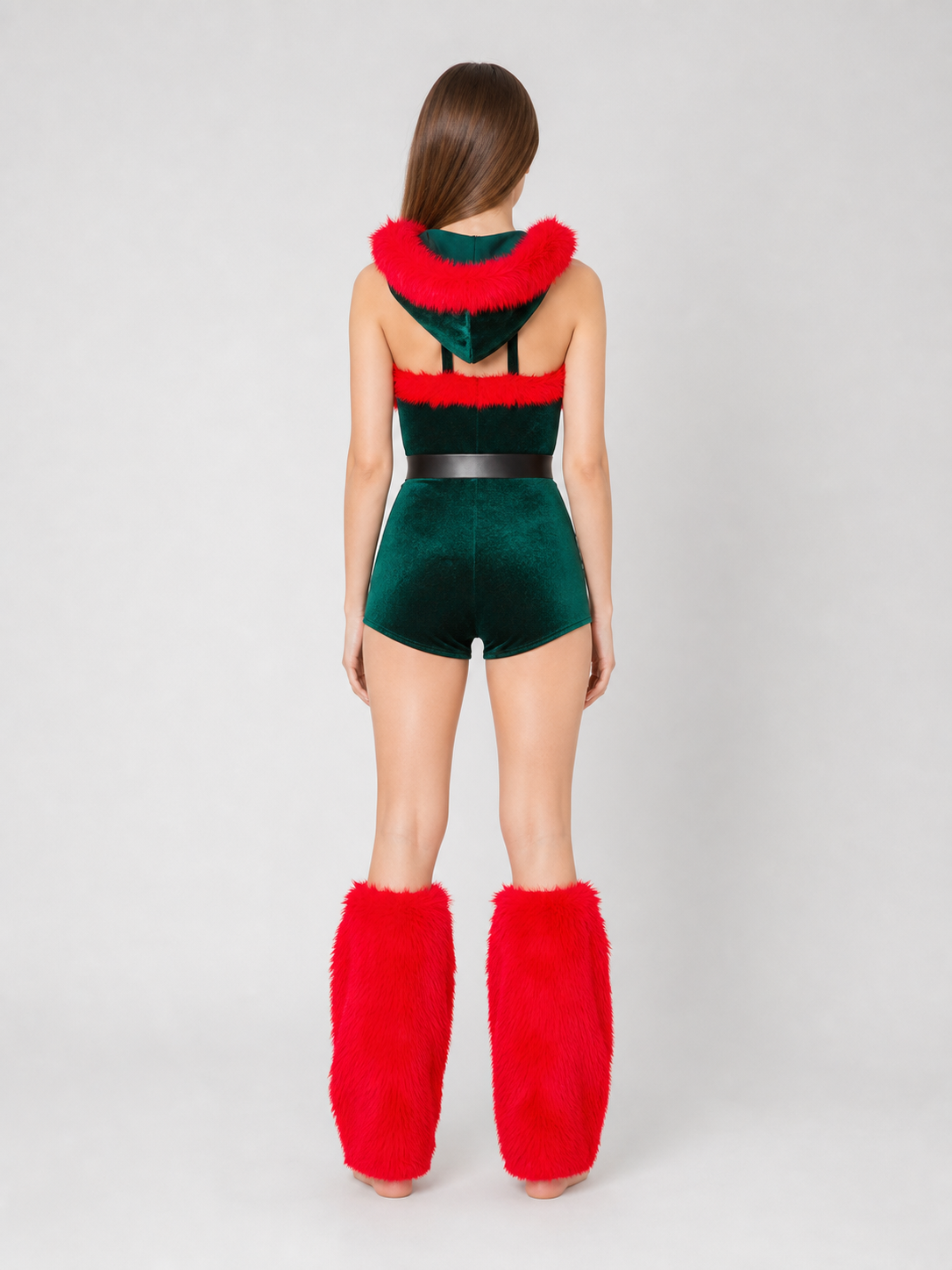 New Year's Carnival Costume with Red Trim back view
