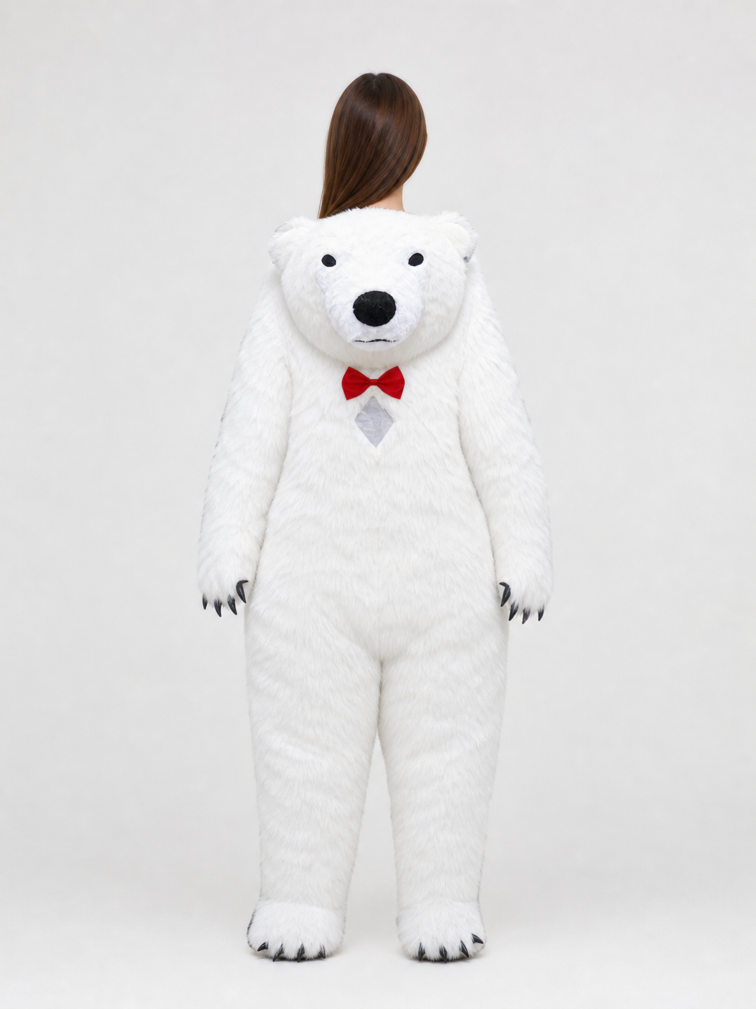 Inflatable life-size polar bear costume