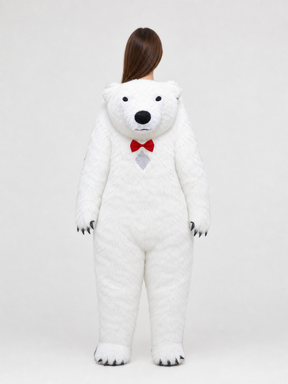 Inflatable life-size polar bear costume