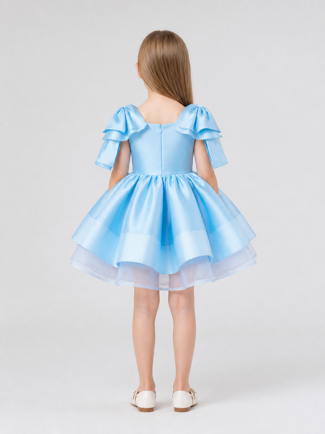 Dressy Full-Skirt Performance Dress with Bow
