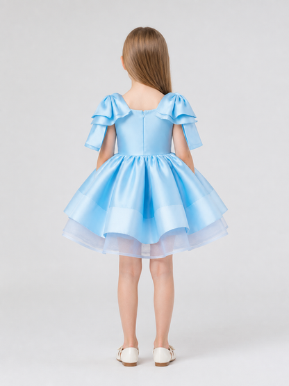 Dressy Full-Skirt Performance Dress with Bow