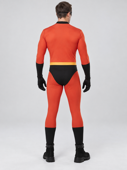 Adult superhero costume red with black mask