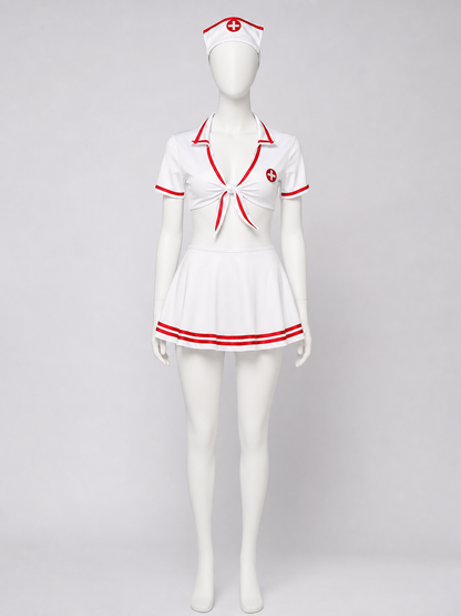 Nurse Costume with Skirt and Cap for Cosplay back view