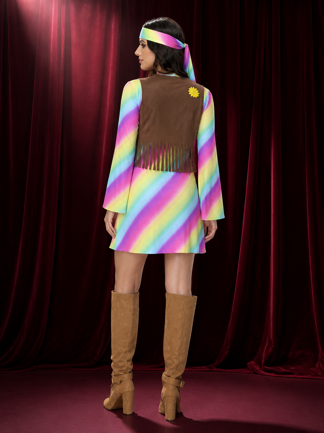 Retro Disco Jumpsuit with Skirt for Cosplay and Masquerades