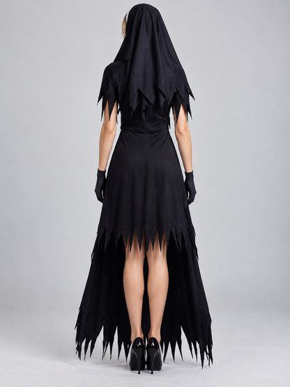 Nun Costume with Black Veil back view