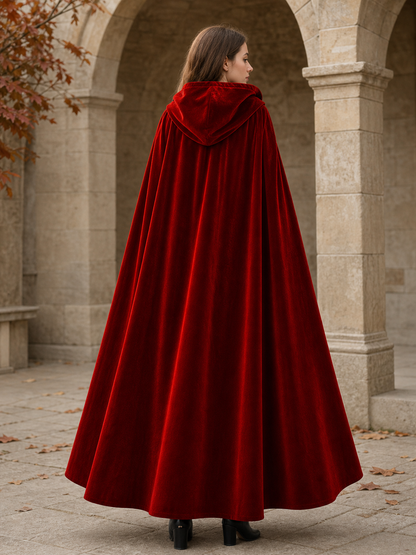Red Hooded Carnival Cloak for Cosplay