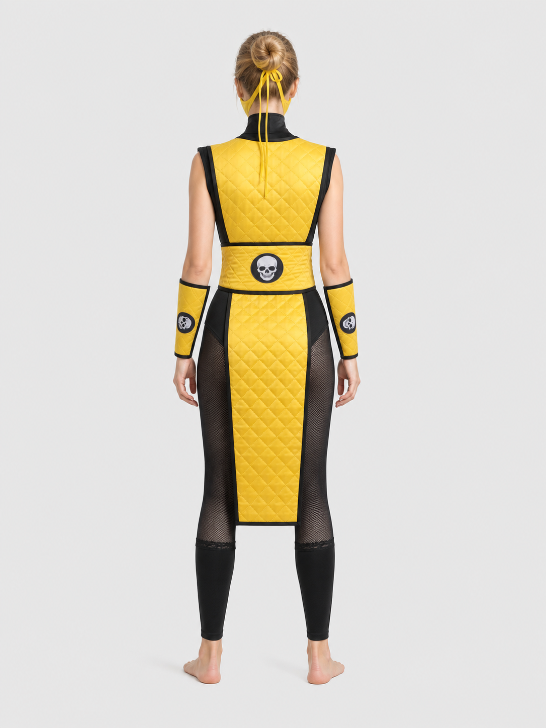 Mortal Kombat Ninja Cosplay Costume with Mask back view