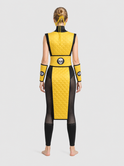 Mortal Kombat Ninja Cosplay Costume with Mask back view