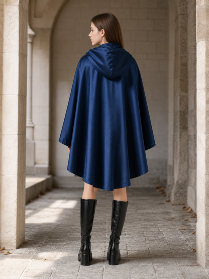 Blue Carnival Hooded Cape for Stage