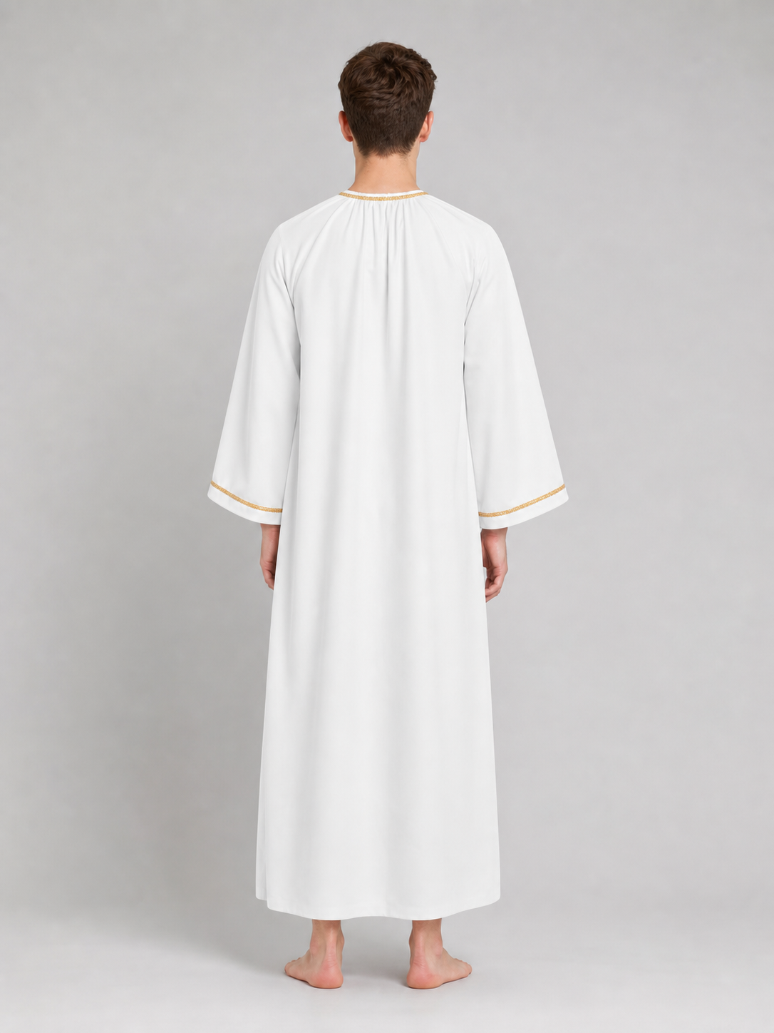 White Cosplay Cloak with Gold Trim