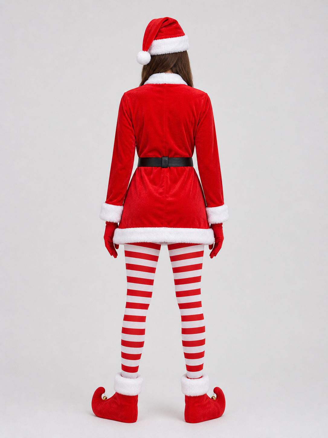 New Year Santa Costume with Dress and Accessories back view