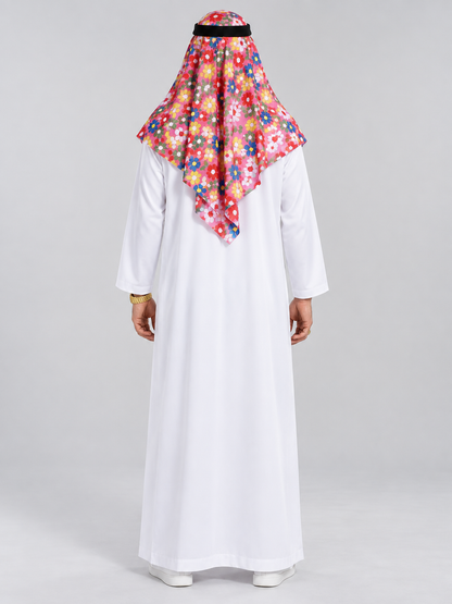 Carnival Costume with Head Scarf and Gold-Tone Accessories
