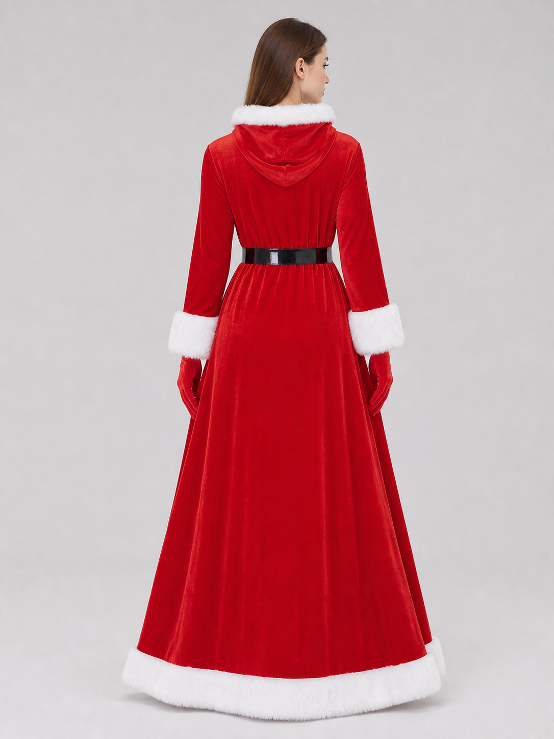 New Year's Christmas Costume with Hood back view