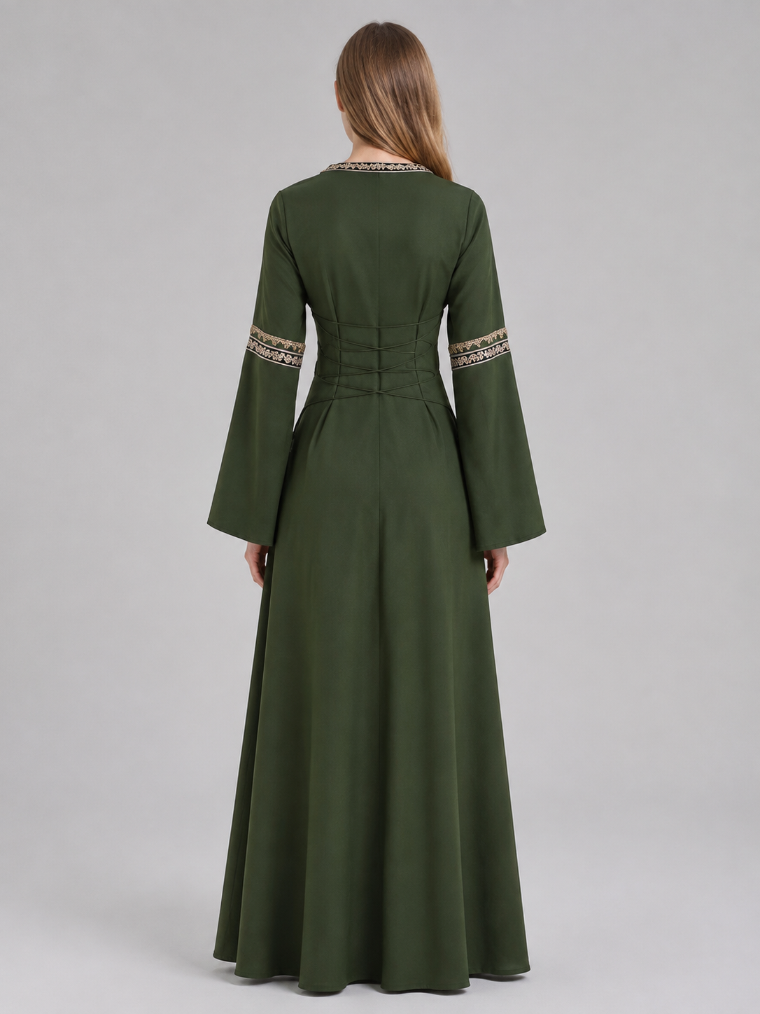 Medieval Costume Dress with Lacing back view