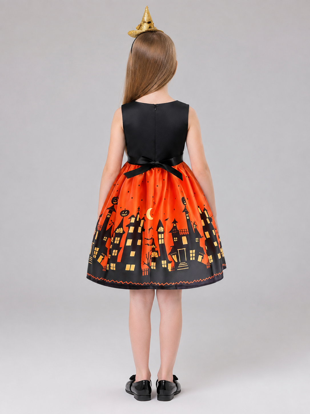 Children’s Carnival Dress with Full Skirt back view