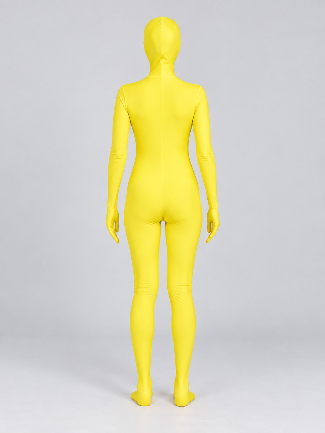 Yellow Zentai Bodysuit with Closed Hands and Feet