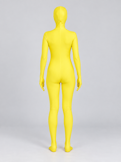 Yellow Zentai Bodysuit with Closed Hands and Feet