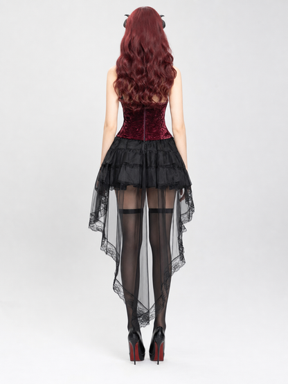 Gothic Stage Costume with Black Skirt and Chain