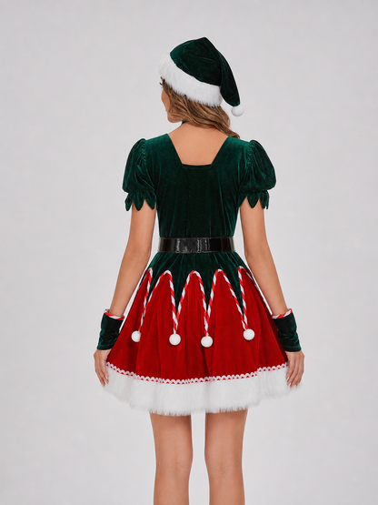 New Year's Carnival Costume Dress with a Full Skirt