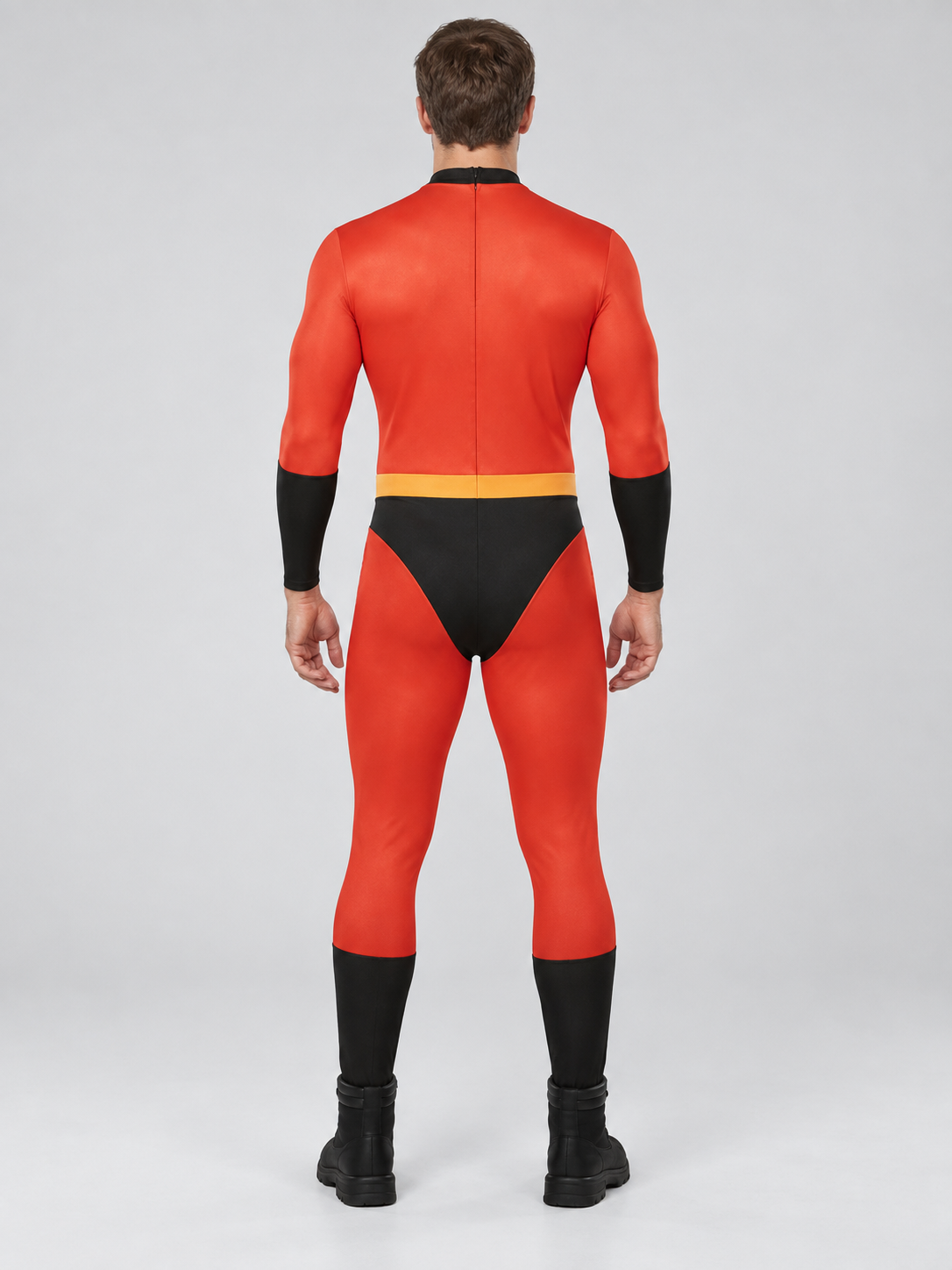 Adult Superhero Costume, Red, with Mask and Emblem