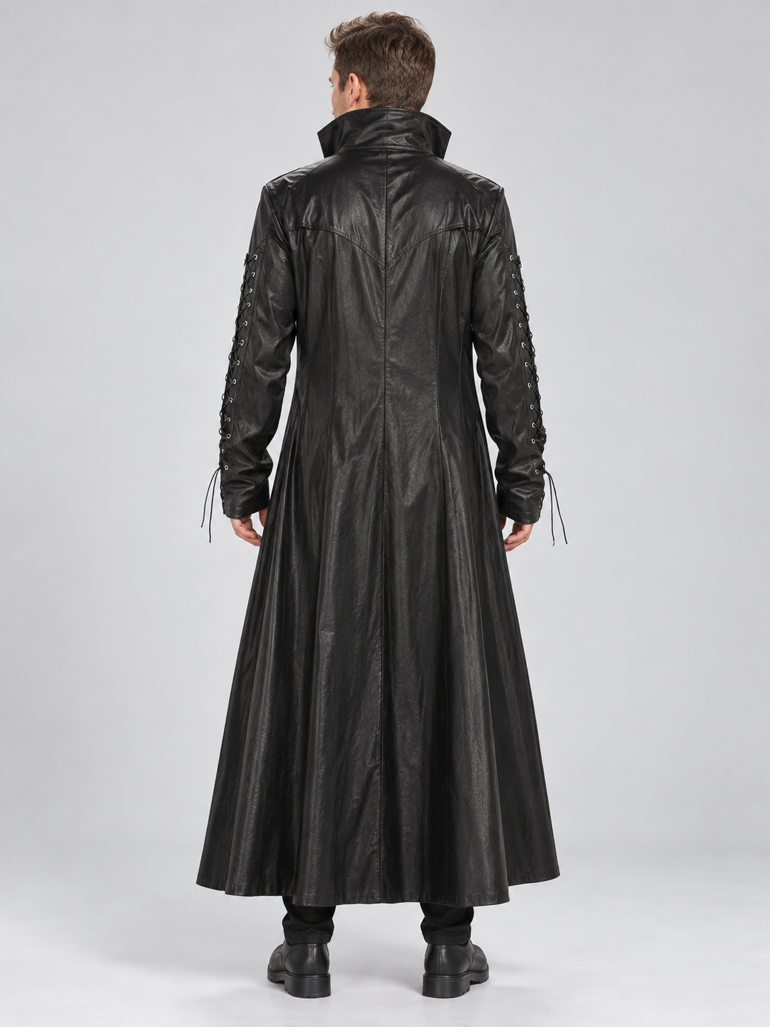 Black Long Lace-Up Vampire Costume for Halloween