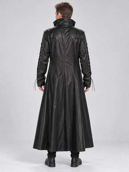 Black Long Lace-Up Vampire Costume for Halloween