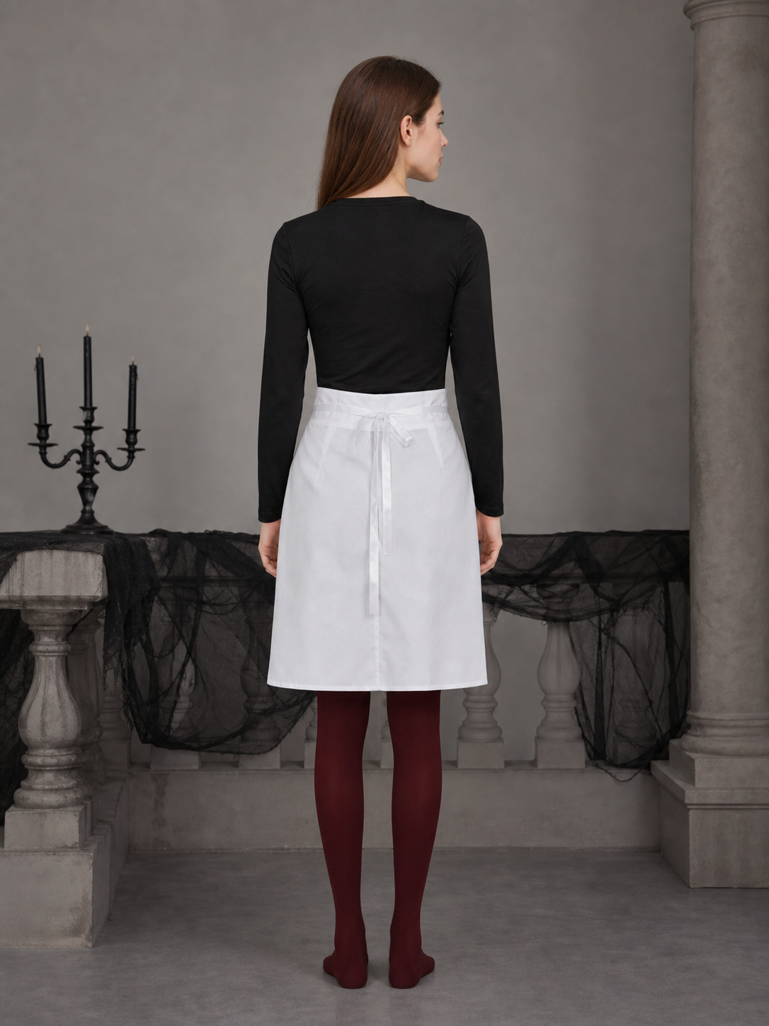 Nohara Rin Cosplay Costume: Black Top and White Skirt