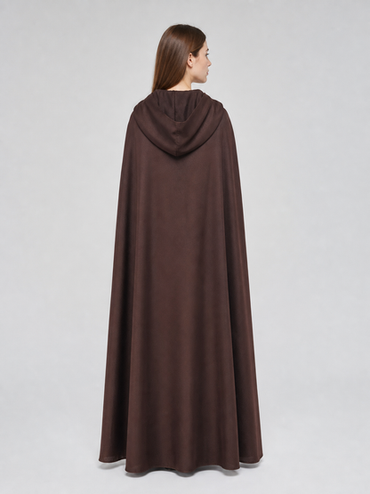 Halloween Medieval Knight Pirate Cosplay Hooded Cloak, Long Loose Cape With Pointed Hood And Front Cross Lacing