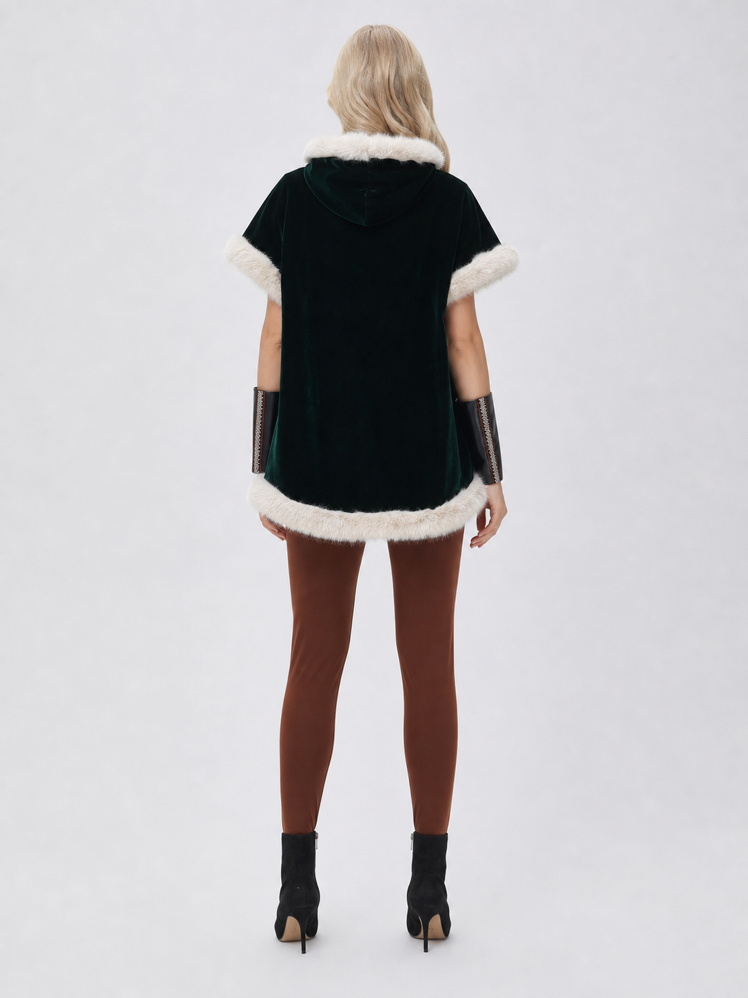 Viking Stage Costume with Cape and Fur Trim