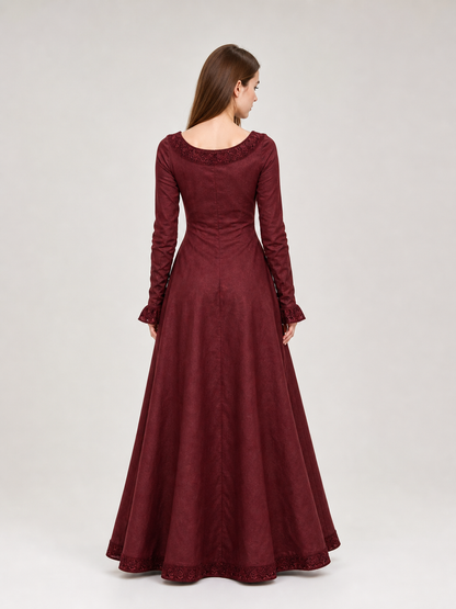 Long-Sleeve Medieval-Style Maxi Dress