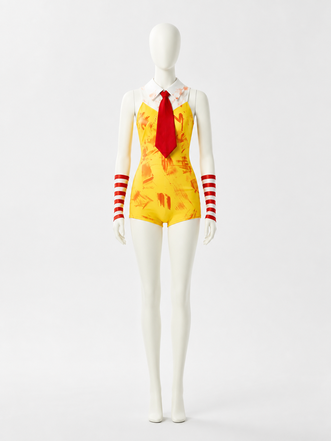 Harley Quinn Halloween Costume Set - Sleeveless Printed Bodysuit with Tie back view