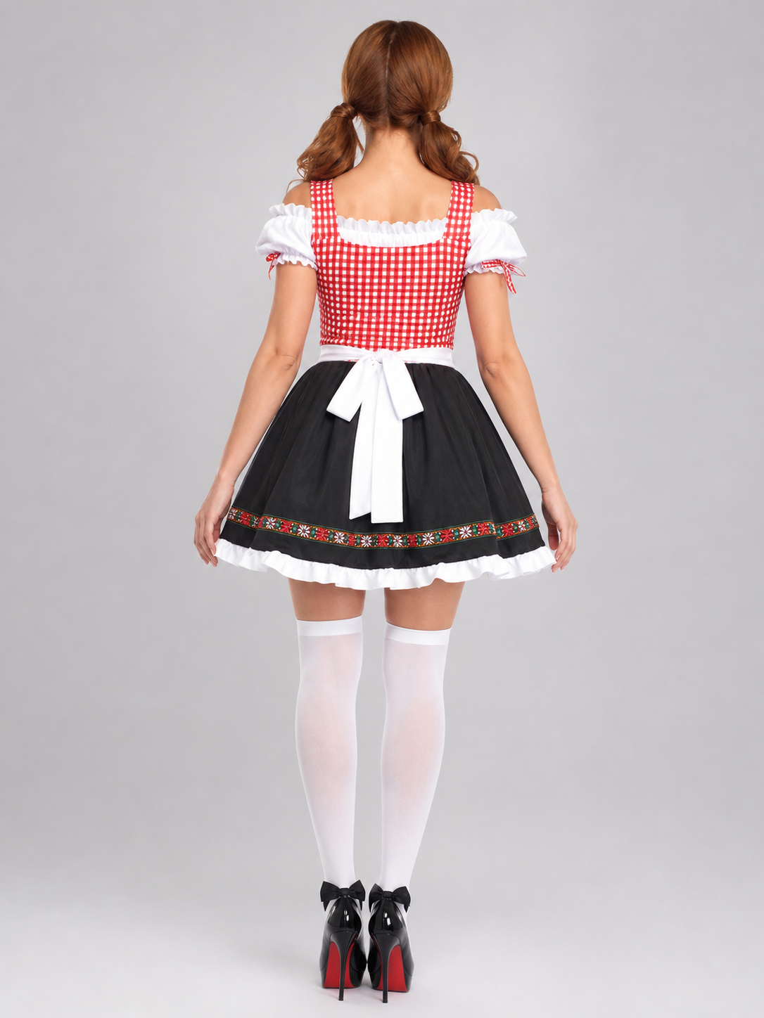Historical German costume with apron and bow