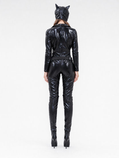 Vampire Costume: Jumpsuit with Mask, Belt, and Bag