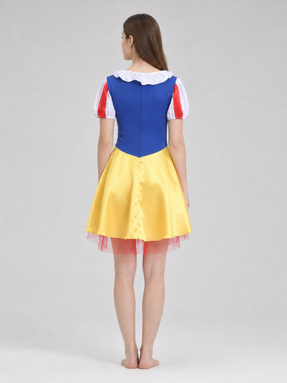 Snow White Cosplay Costume, Bow-Accent Dress back view