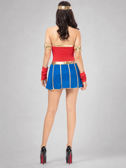 Stage Superhero Cosplay Costume with Skirt